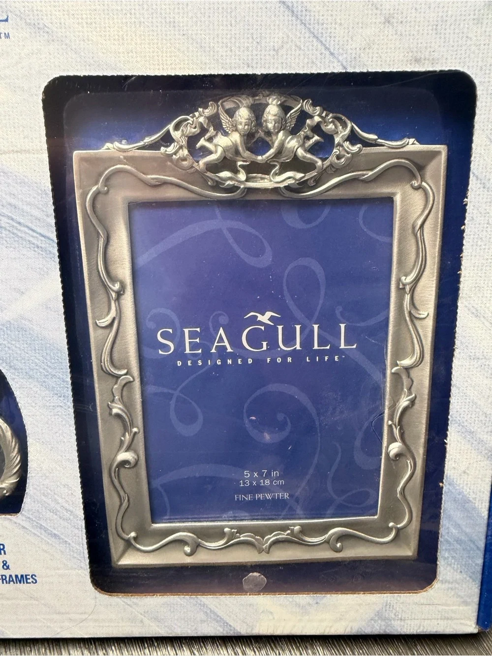 Vintage 90s celestial decor cherub pewter frames new in box  Seagull brand